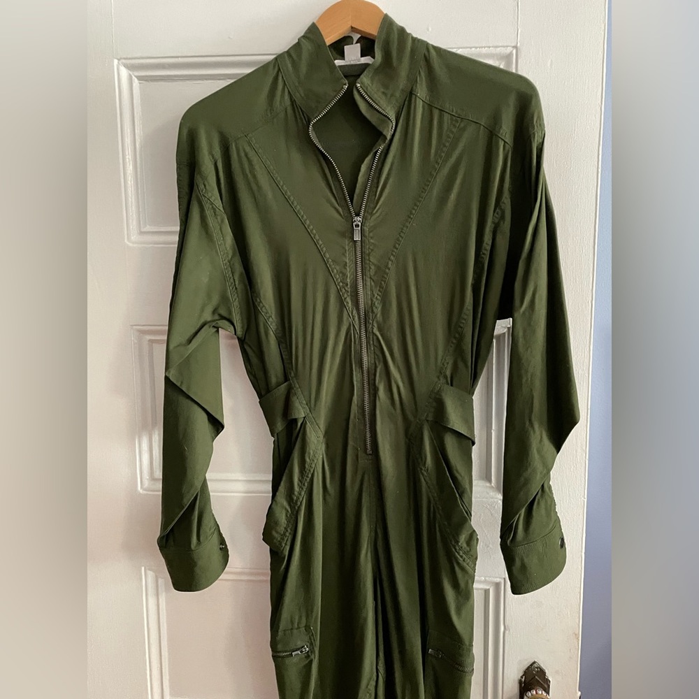 Athleta Green Utility Jumpsuit